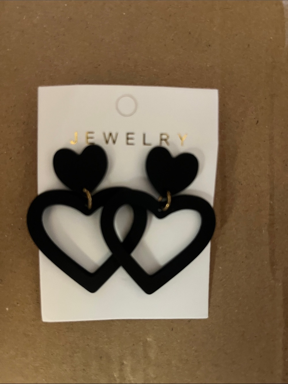 Black Heart Drop Earrings